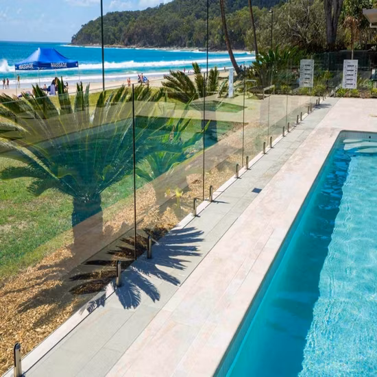 Aluminum U Channel Glass Railing Frameless Glass Railing System