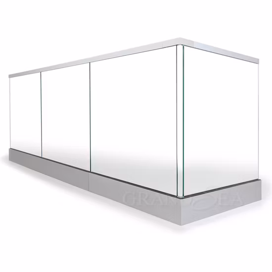 Deck Outdoor LED Glass Railing Frameless Aluminum U Channel Railing