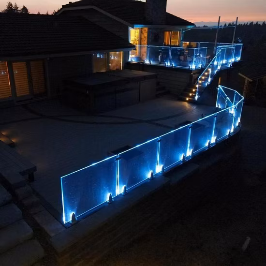 Shenzhen Glass Railing with LED Spigot Glass Railing 2205 Frame Railing