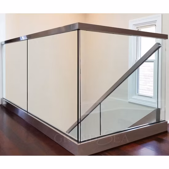 Deck Outdoor LED Glass Railing Frameless Aluminum U Channel Railing