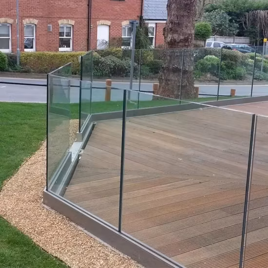 Aluminum U Channel Glass Railing Frameless Glass Railing System