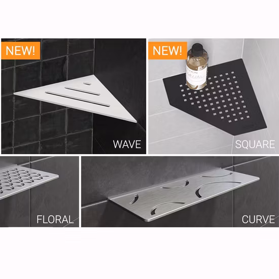 Hot Selling Bathroom Shower Rack Without Drilling Stainless Steel Corner Shelf