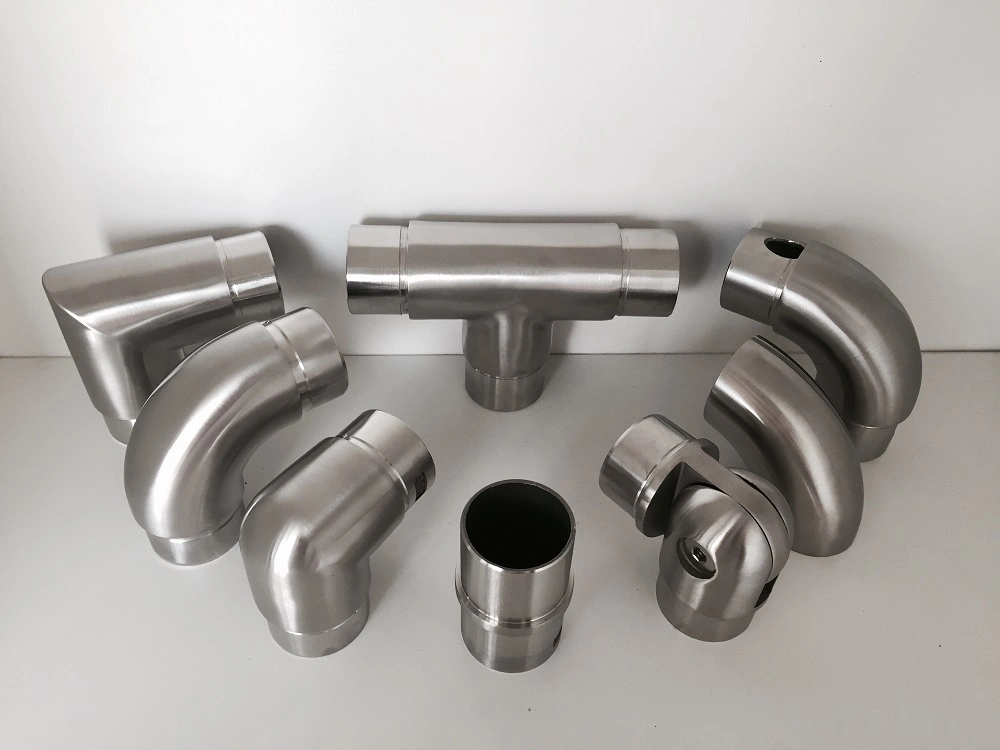 Stainless Steel Railing Balustrade System Handrail Tube Fittings Round 180 Degree Joiner