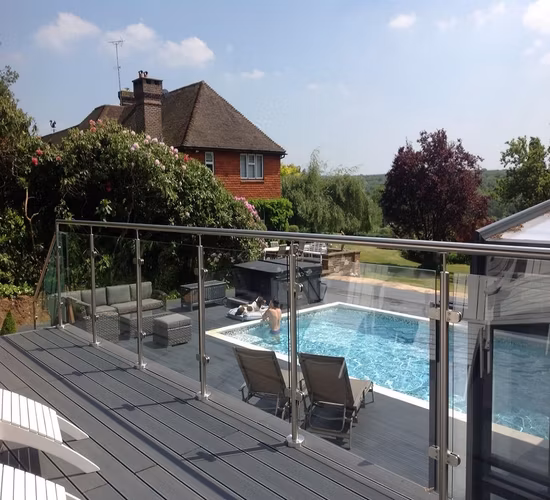 Seaside Use Stainless Steel 316L Fence Post Handrail Glass Railing System