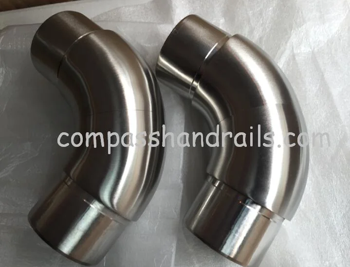 Stainless Steel Railing Balustrade System Handrail Tube Fittings Round 180 Degree Joiner