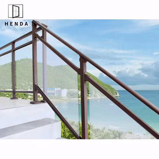 Gehärtete Glasbalustrade, Edelstahlzapfen, Poolzaun, Handlauf, Balustraden, Design, Balkon, Glaszäune/Glasgeländer