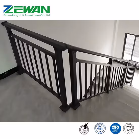 6063 Aluminium-Legierung, pulverbeschichtet, schwarz/weiß, Treppenhand, luxuriöses dekoratives Rohrdesign, Aluminium-Treppenhandlaufsystem, Deckgeländer für Treppen/Balkon
