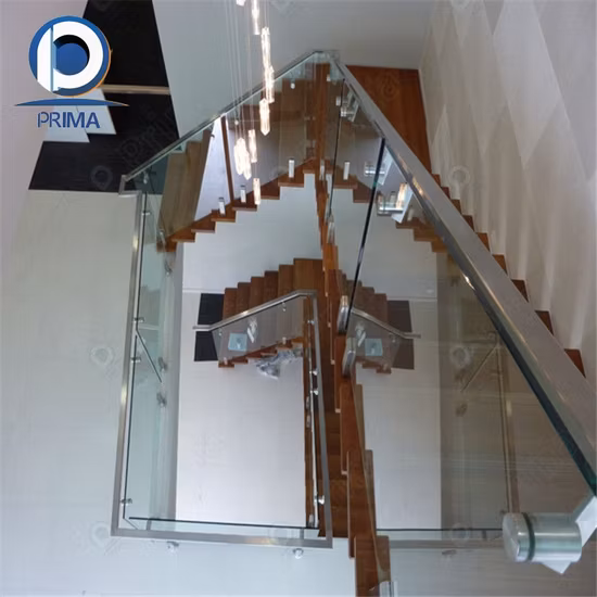 Prima Outdoor Modulares laminiertes Edelstahl-China-Treppenbalkon-Kabelzapfen-Glasgeländer