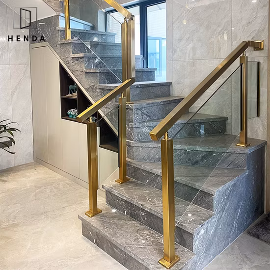 Direkt ab Werk Preis: Rahmenloser Treppenhandlauf aus gehärtetem Verbundglas aus Edelstahl, Balustrade, Baluster, Aluminium, U-Profil-Balkongeländer aus Aluminium