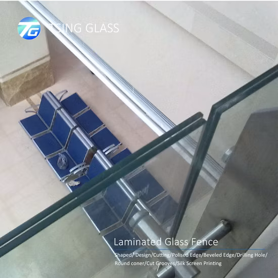 Modernes Design für den Außenbereich, U-Profil-Zaun, Aluminium-Geländer, rahmenloses Glasgeländer für den Innenbereich