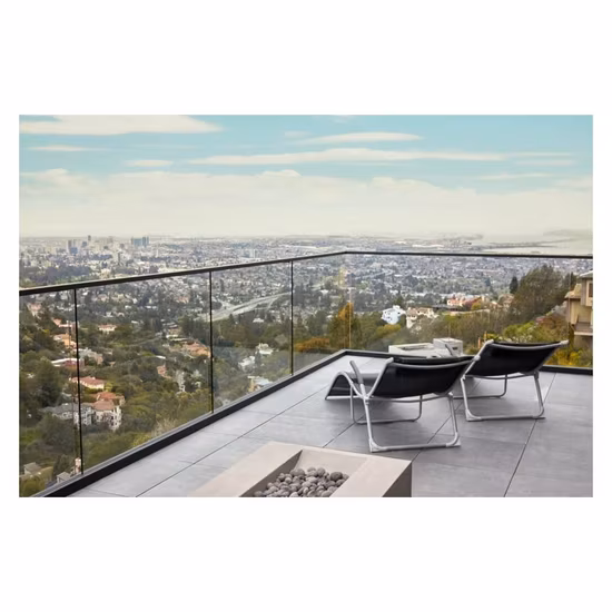 Ace rahmenloses Glas-Balkongeländer, Aluminium-U-Profil-Balustrade aus gehärtetem Glas, Terrassenzaun