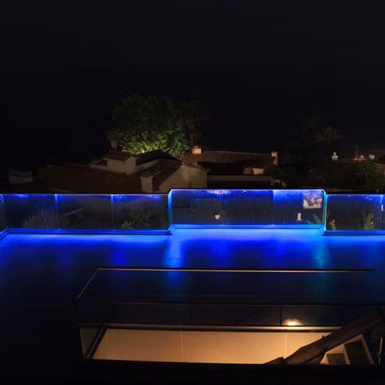 LED-Licht Aluminium Glas Balustrade Decks Balkon Glasgeländer Preis