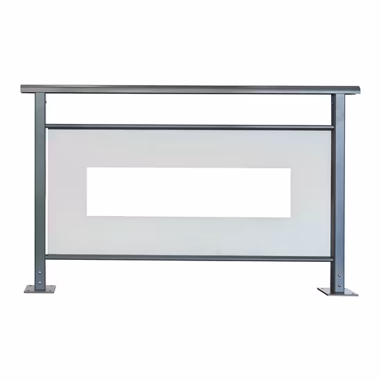 Rahmenloses Glasgeländer aus Aluminium mit Beschlägen