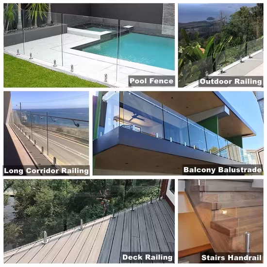 Rahmenloser Hot Sale Duplex 2205 Mattschwarzer quadratischer Deckmontage-Zapfen für Glas-Poolzäune